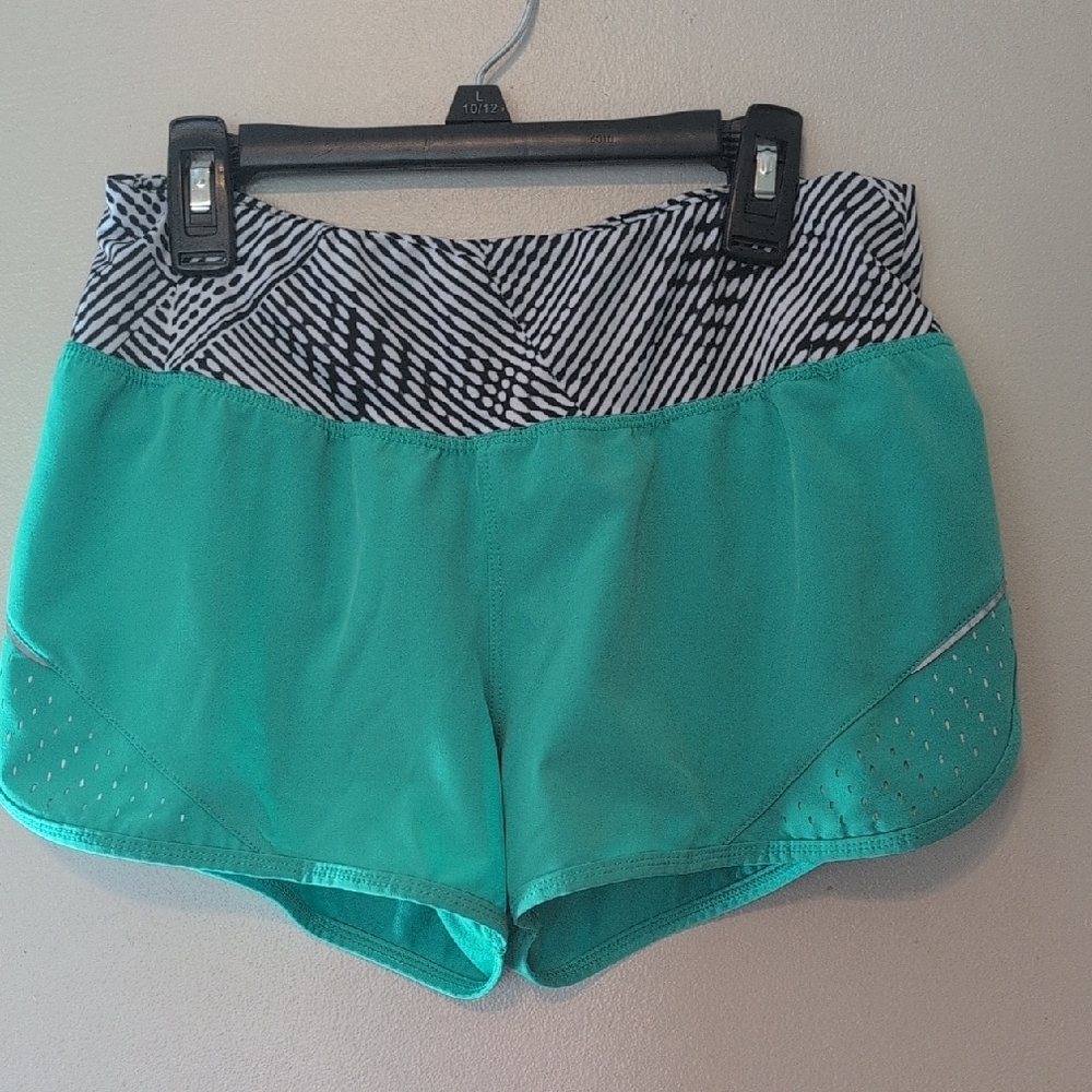 Women's Green Shorts with Black and White Accents